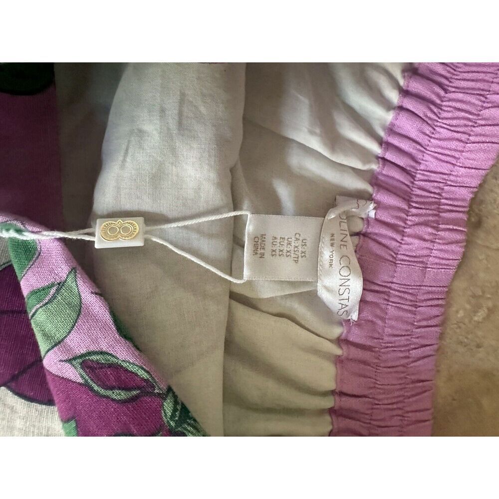 Caroline Constas Top Blouse Skirt Set 2 Piece Matching NWT Purple Floral XS - Picture 3 of 12